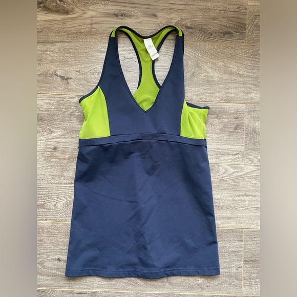 Aerie y2k vintage workout tank top and yoga pants navy blue w/ green detail - Picture 2 of 16